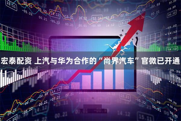 宏泰配资 上汽与华为合作的“尚界汽车”官微已开通